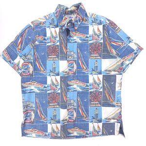 NEW Reyn Spooner Hawaiian Shirt 2006 Centennial Newport Beach Sailboat Y2k 90s